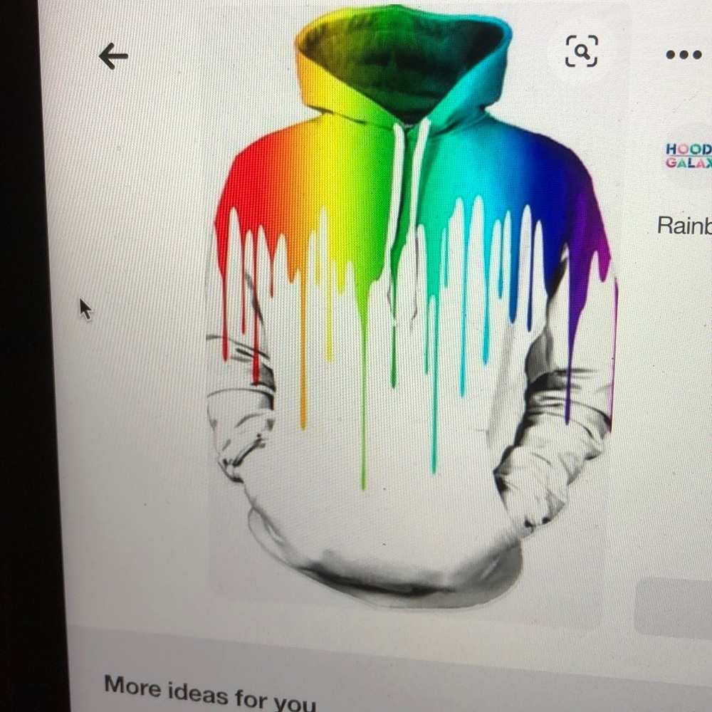 Rainbow painting hoodie 95% polyester
